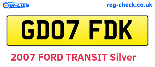 GD07FDK are the vehicle registration plates.