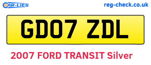 GD07ZDL are the vehicle registration plates.