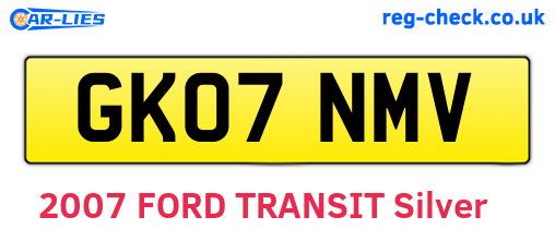 GK07NMV are the vehicle registration plates.