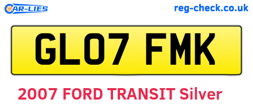 GL07FMK are the vehicle registration plates.