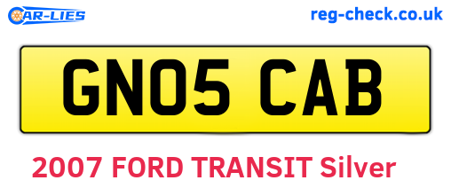 GN05CAB are the vehicle registration plates.
