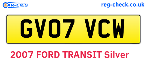 GV07VCW are the vehicle registration plates.