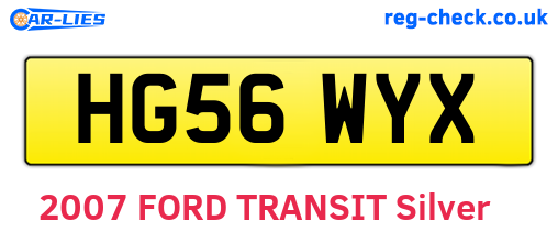 HG56WYX are the vehicle registration plates.