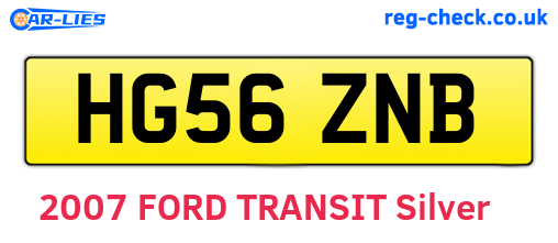HG56ZNB are the vehicle registration plates.