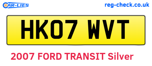 HK07WVT are the vehicle registration plates.