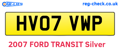 HV07VWP are the vehicle registration plates.