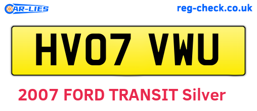 HV07VWU are the vehicle registration plates.