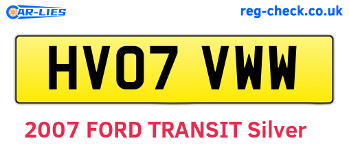HV07VWW are the vehicle registration plates.