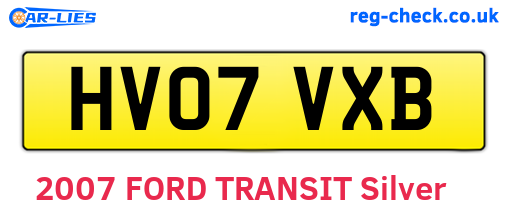 HV07VXB are the vehicle registration plates.
