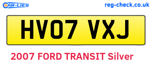 HV07VXJ are the vehicle registration plates.