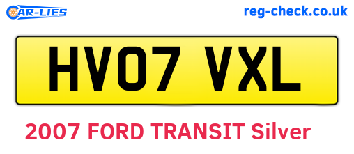 HV07VXL are the vehicle registration plates.