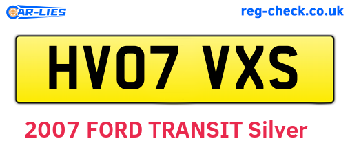 HV07VXS are the vehicle registration plates.
