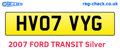 HV07VYG are the vehicle registration plates.