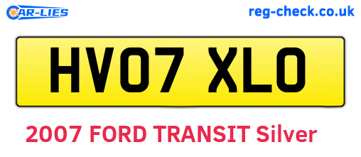 HV07XLO are the vehicle registration plates.