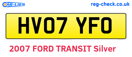 HV07YFO are the vehicle registration plates.