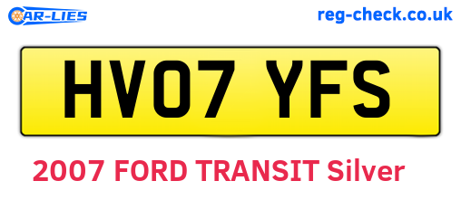HV07YFS are the vehicle registration plates.