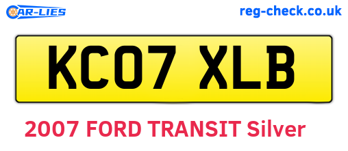 KC07XLB are the vehicle registration plates.