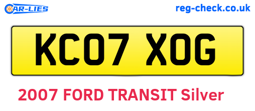 KC07XOG are the vehicle registration plates.