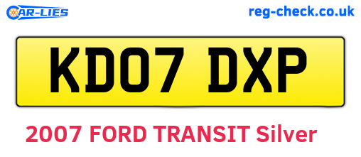 KD07DXP are the vehicle registration plates.