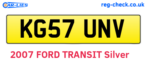 KG57UNV are the vehicle registration plates.