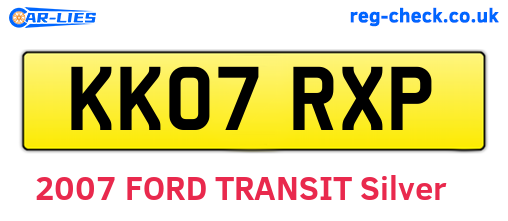 KK07RXP are the vehicle registration plates.