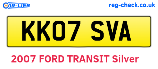KK07SVA are the vehicle registration plates.
