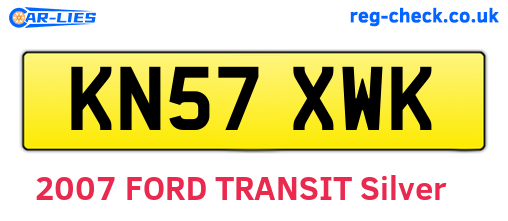 KN57XWK are the vehicle registration plates.