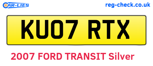 KU07RTX are the vehicle registration plates.