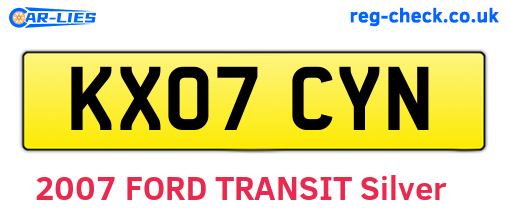 KX07CYN are the vehicle registration plates.
