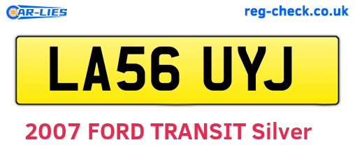 LA56UYJ are the vehicle registration plates.