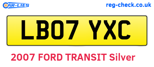 LB07YXC are the vehicle registration plates.