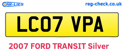 LC07VPA are the vehicle registration plates.