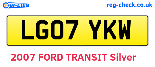 LG07YKW are the vehicle registration plates.