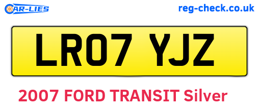 LR07YJZ are the vehicle registration plates.