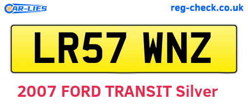 LR57WNZ are the vehicle registration plates.