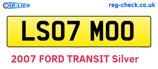 LS07MOO are the vehicle registration plates.