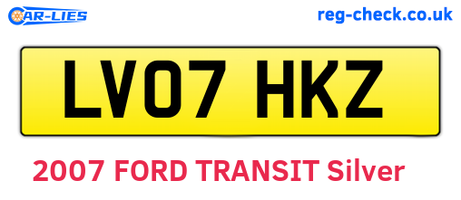LV07HKZ are the vehicle registration plates.