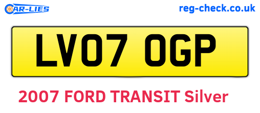 LV07OGP are the vehicle registration plates.