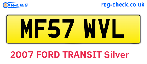MF57WVL are the vehicle registration plates.