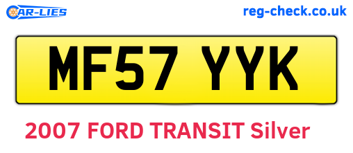 MF57YYK are the vehicle registration plates.