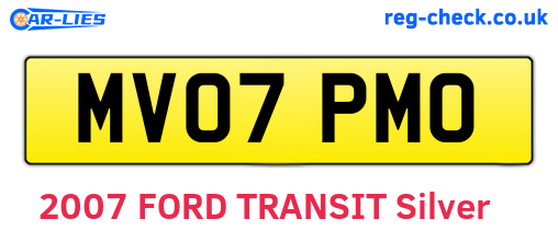 MV07PMO are the vehicle registration plates.