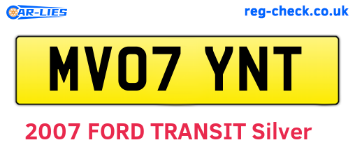 MV07YNT are the vehicle registration plates.