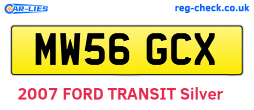 MW56GCX are the vehicle registration plates.