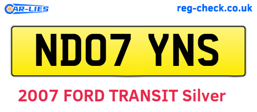 ND07YNS are the vehicle registration plates.