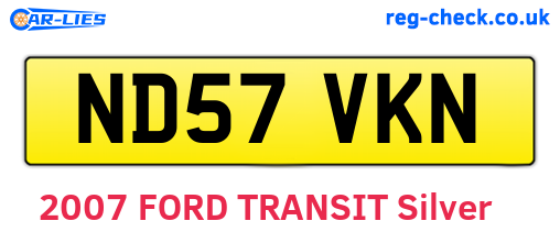ND57VKN are the vehicle registration plates.