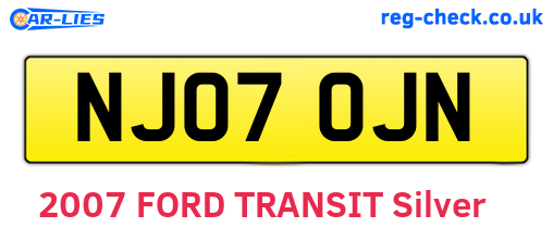 NJ07OJN are the vehicle registration plates.