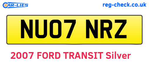 NU07NRZ are the vehicle registration plates.