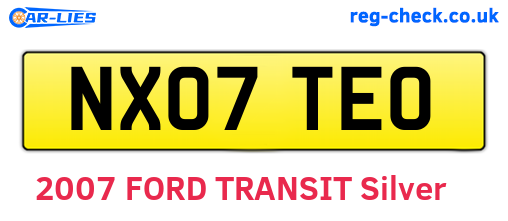 NX07TEO are the vehicle registration plates.
