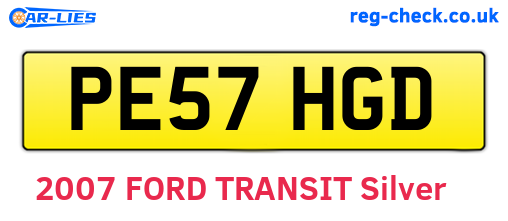 PE57HGD are the vehicle registration plates.