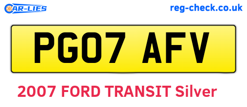 PG07AFV are the vehicle registration plates.